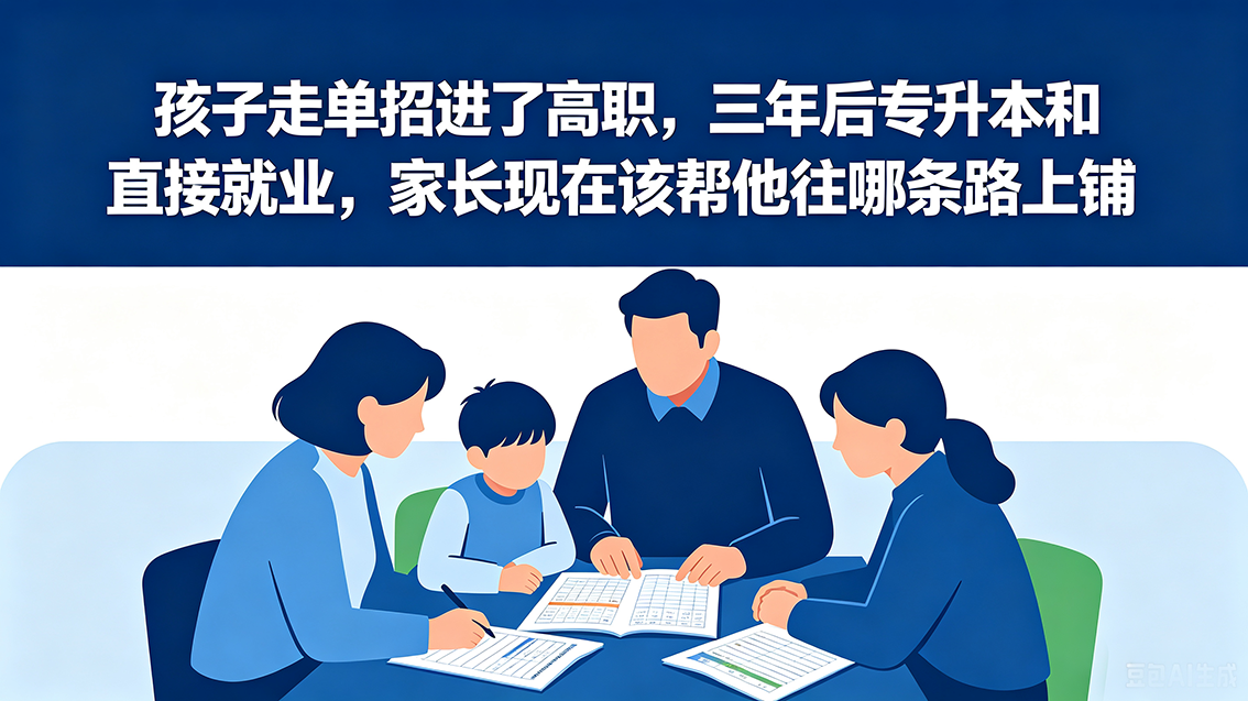 家长课堂｜孩子走单招进了高职，三年后专升本和直接就业，家长现在该帮他往哪条路上铺