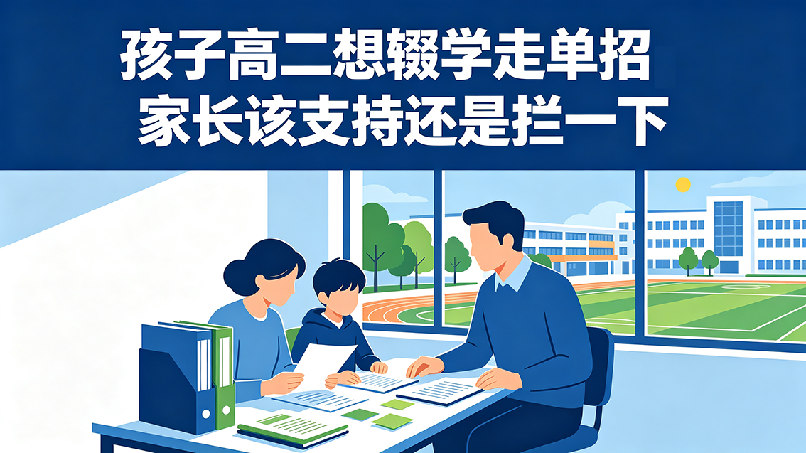 家长课堂｜孩子高二想辍学走单招，家长该支持还是拦一下