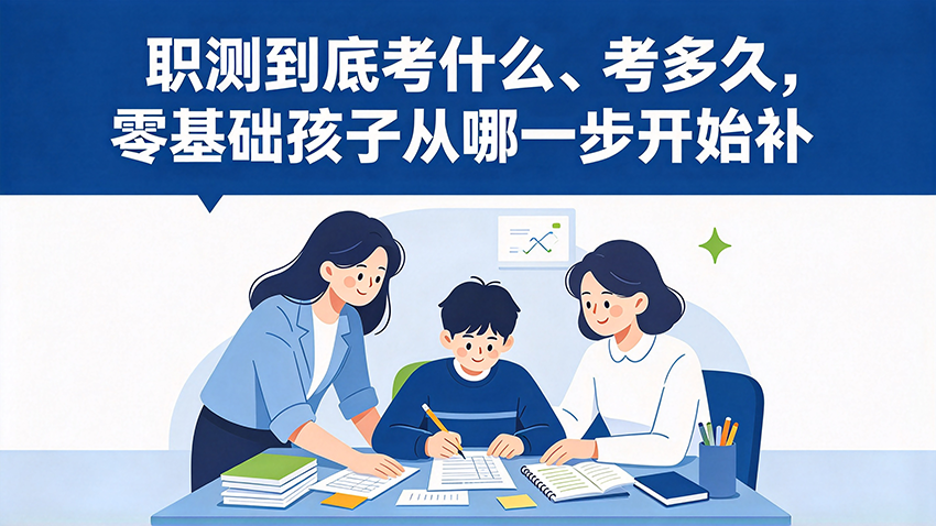家长课堂｜职测到底考什么、考多久，零基础孩子从哪一步开始补