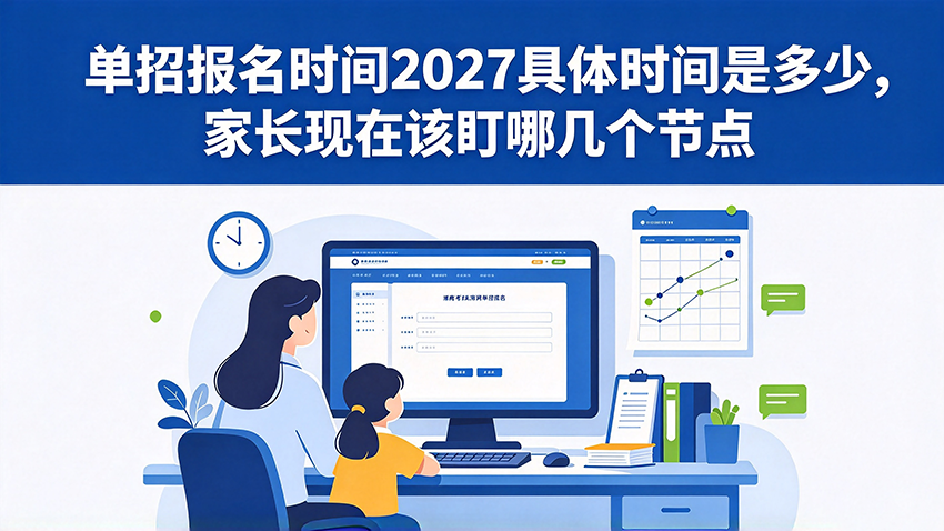 家长课堂｜单招报名时间2027具体时间是多少，家长现在该盯哪几个节点