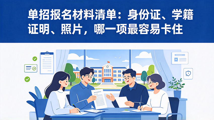 家长课堂｜单招报名材料清单：身份证、学籍证明、照片，哪一项最容易卡住